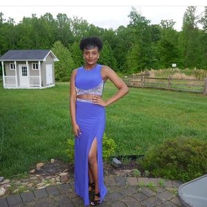 Royal Blue Two Piece Prom Dress